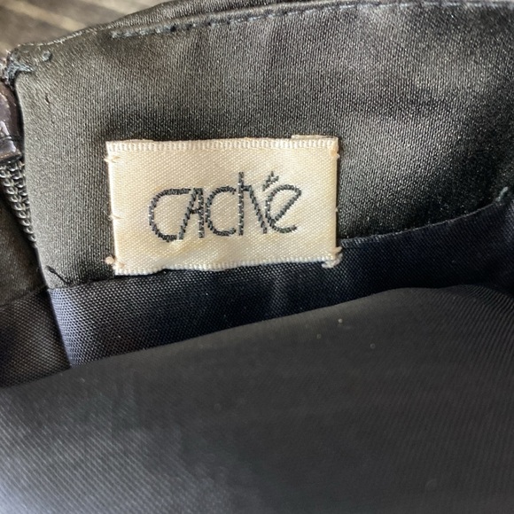 Cache Black & Sliver Maxi Formal Spaghetti Strap Rhinestone Embellished Dress 4 - Picture 9 of 10